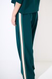 PANTALONE DRITTO CON BANDE E ELASTICO VERDE