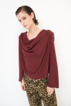 BLUSA CON GRONDA E SPALLINE ROSSO INDIA