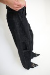 JEANS TASCONI DETTAGLIO DAVANTI CON PASSANTI LARGHI NERO