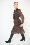 ABITO LUNGO CON GALA SCOLLO STAMPA MICRO GEORGETTE MORO