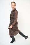 ABITO LUNGO CON GALA SCOLLO STAMPA MICRO GEORGETTE MORO