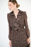 ABITO LUNGO CON GALA SCOLLO STAMPA MICRO GEORGETTE MORO