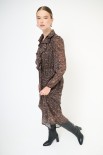 ABITO LUNGO CON GALA SCOLLO STAMPA MICRO GEORGETTE MORO