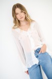 CAMICIA CON GALE TRASPARENTE BURRO