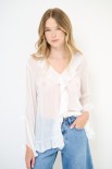 CAMICIA CON GALE TRASPARENTE BURRO
