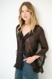CAMICIA CON GALE TRASPARENTE MORO
