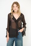 CAMICIA CON GALE TRASPARENTE MORO