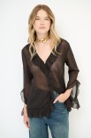 CAMICIA CON GALE TRASPARENTE MORO