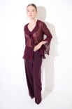 CAMICIA CON GALE TRASPARENTE VINO