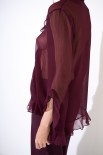 CAMICIA CON GALE TRASPARENTE VINO