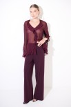CAMICIA CON GALE TRASPARENTE VINO