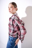 CAMICIA OVER QUADRO MALTINTO BORDEAUX