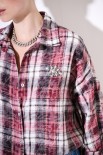 CAMICIA OVER QUADRO MALTINTO BORDEAUX