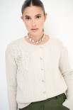 CARDIGAN CASTONI A TRECCIA BEIGE