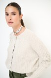 CARDIGAN CASTONI A TRECCIA BEIGE