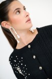 CARDIGAN CASTONI A TRECCIA NERO