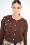 CARDIGAN CASTONI A TRECCIA MORO