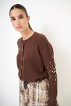 CARDIGAN CASTONI A TRECCIA MORO