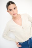 CARDIGAN CON FILATO PAILLETTES E BOTTONI GIOIELLO BEIGE