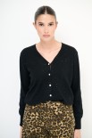 CARDIGAN CON FILATO PAILLETTES E BOTTONI GIOIELLO NERO