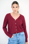 CARDIGAN CON FILATO PAILLETTES E BOTTONI GIOIELLO BORDEAUX