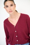 CARDIGAN CON FILATO PAILLETTES E BOTTONI GIOIELLO BORDEAUX