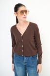 CARDIGAN CON FILATO PAILLETTES E BOTTONI GIOIELLO MORO