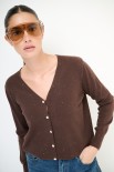 CARDIGAN CON FILATO PAILLETTES E BOTTONI GIOIELLO MORO