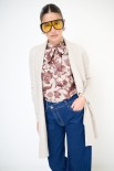 CARDIGAN APERTO CON FRANGE BEIGE