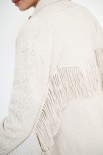 CARDIGAN APERTO CON FRANGE BEIGE