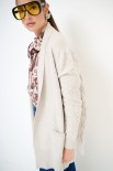 CARDIGAN APERTO CON FRANGE BEIGE