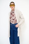 CARDIGAN APERTO CON FRANGE BEIGE