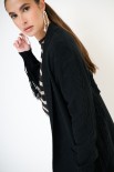 CARDIGAN APERTO CON FRANGE NERO