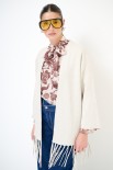 CARDIGAN APERTO CON FRANGE BEIGE