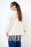 CARDIGAN APERTO CON FRANGE BEIGE