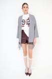 CARDIGAN APERTO CON FRANGE GRIGIO