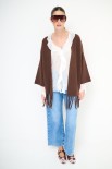 CARDIGAN APERTO CON FRANGE MORO