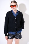 CARDIGAN COSTA PERLATA CON BOTTONI NERO