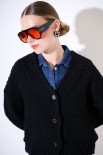 CARDIGAN COSTA PERLATA CON BOTTONI NERO