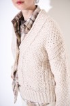 CARDIGAN COSTA PERLATA CON BOTTONI ECRU