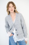 CARDIGAN COSTA PERLATA CON BOTTONI PERLA