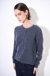 CARDIGAN PARICOLLO MISTO CACHEMIRE GRIGIO ANTRACITE
