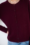CARDIGAN PARICOLLO MISTO CACHEMIRE VINO