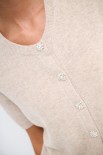 CARDIGAN MEZZA MANICA MISTO CACHEMIRE BEIGE
