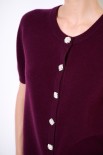 CARDIGAN MEZZA MANICA MISTO CACHEMIRE VINO