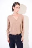 CARDIGAN VISCOSA INTEGRALE CAMMELLO