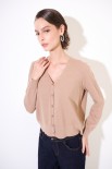 CARDIGAN VISCOSA INTEGRALE CAMMELLO