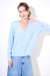 CARDIGAN VISCOSA INTEGRALE CELESTE