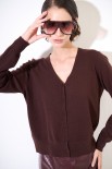 CARDIGAN VISCOSA INTEGRALE COFFEE