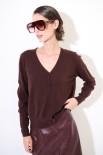 CARDIGAN VISCOSA INTEGRALE COFFEE